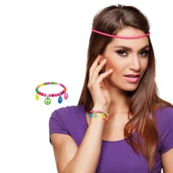 Armband Hippie, regenbogen, mit Peacezeichen