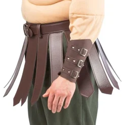 Armstulpen Gladiator, braun, Lederimitat, größenverstellbar