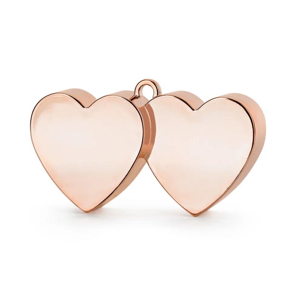 Ballongewicht Doppelherzen, Gewicht ca. 137g – Roségold