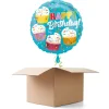 Ballongrüsse Happy-Birthday / Herzlichen Glückwunsch Cupcake, 1 Ballon
