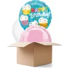 Ballongrüsse Happy-Birthday / Herzlichen Glückwunsch Cupcake, 3 Ballons