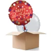 Ballongrüsse Happy-Birthday / Herzlichen Glückwunsch Satin rot, 2 Ballons