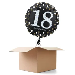 Ballongrüsse H-Birthday, Sparkling 18, 1 Ballon