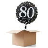 Ballongrüsse H-Birthday, Sparkling 80, 1 Ballon