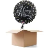Ballongrüsse Sparkle Schwarz Happy-Birthday / Herzlichen Glückwunsch, 1 Ballon
