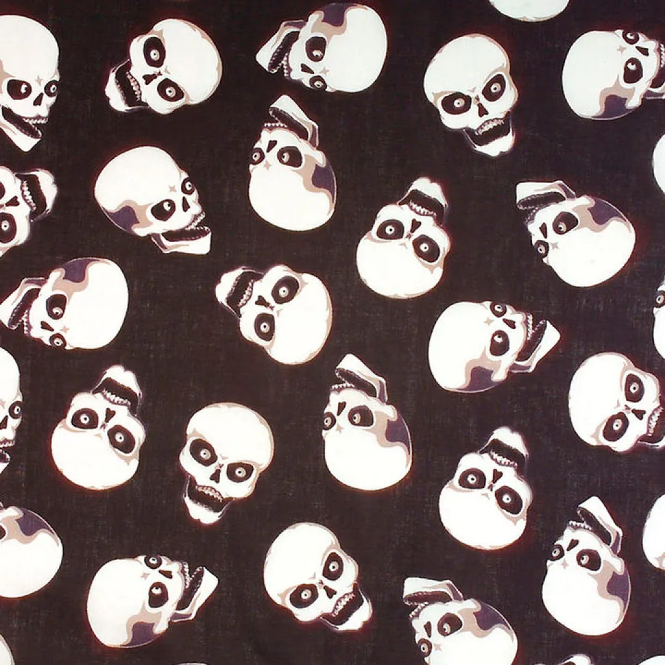 Bandana Totenköpfe, schwarz, 55x55 cm