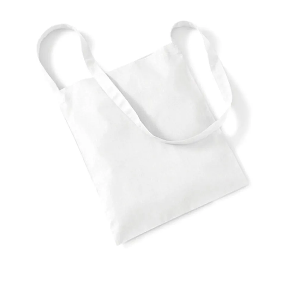 Baumwolltasche / Wurfbeutel 34x40cm Schulterriemen Weiß