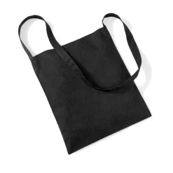 Baumwolltasche / Wurfbeutel 34x40 cm Schulterriemen Schwarz