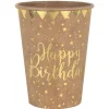 Becher Happy Birthday, Kraft, Ø 7.8 x 9.7 cm / 27cl, 10 Stück