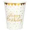 Becher Happy Birthday, Weiss, Ø 7.8 x 9.7 cm / 27cl, 10 Stück