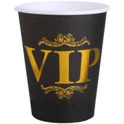 Becher VIP Krone, Schwarz, Ø 7.8 x 9.7 cm / 27cl, 10 Stück