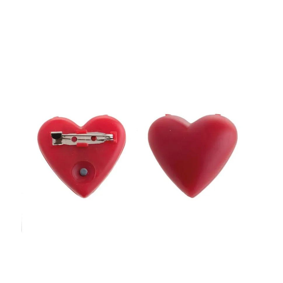 Blink-Herz Brosche zum Anstecken, rot, ca. 4cm, mit Batterie