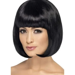 Bob-Perücke Pagenkopf Partyrama Wig, schwarz