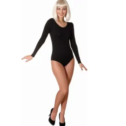 Body, schwarz, 4/4-arm, Größe S-M, Elastisch