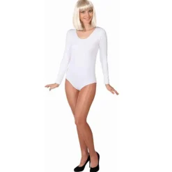 Body, weiß, 4/4 Arm, Größe S-M, Elastisch
