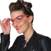 Brille Retro gepunktet, rot-weiß