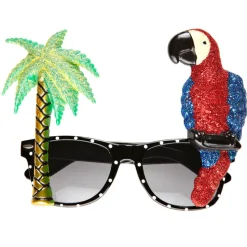 Brille Tropicana, mit Palme und Papagei