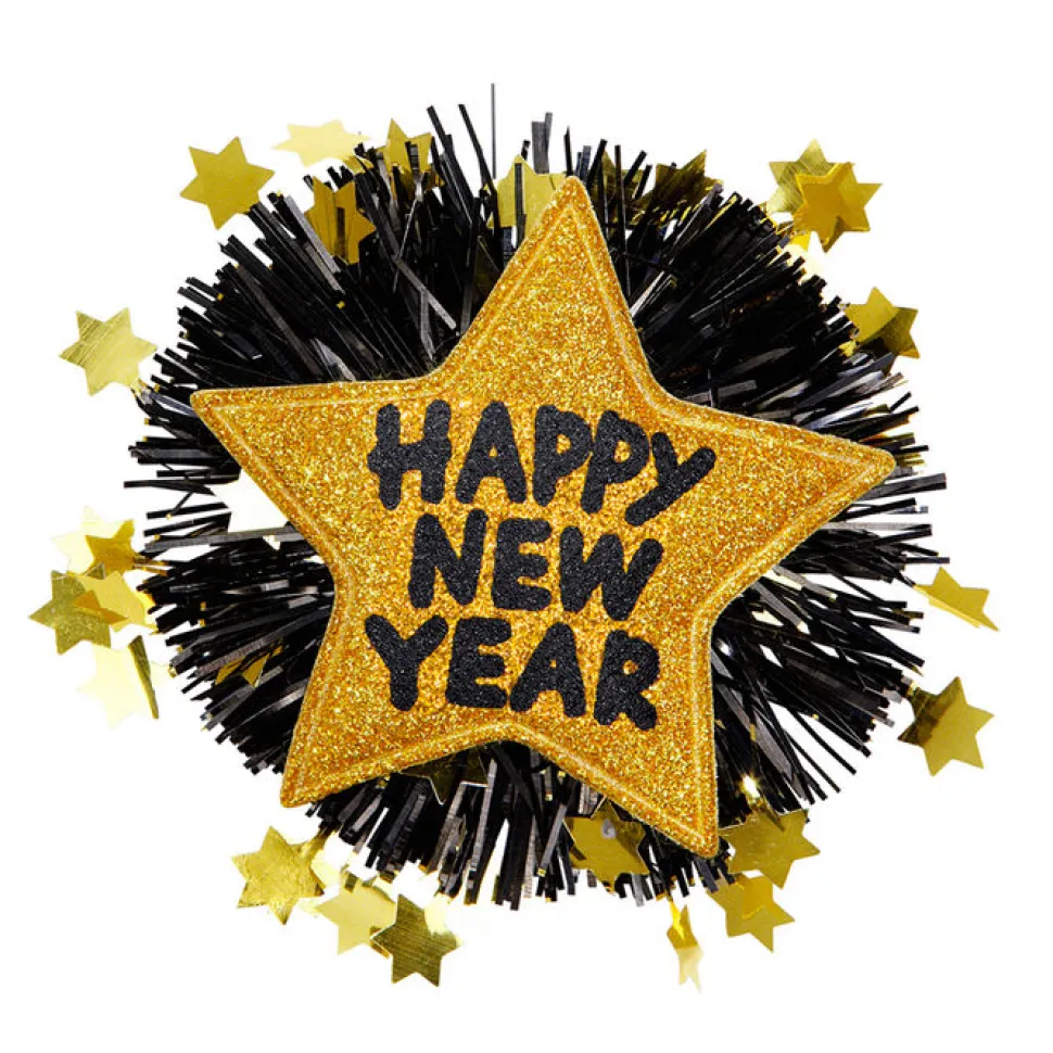 Brosche Happy New Year, gold