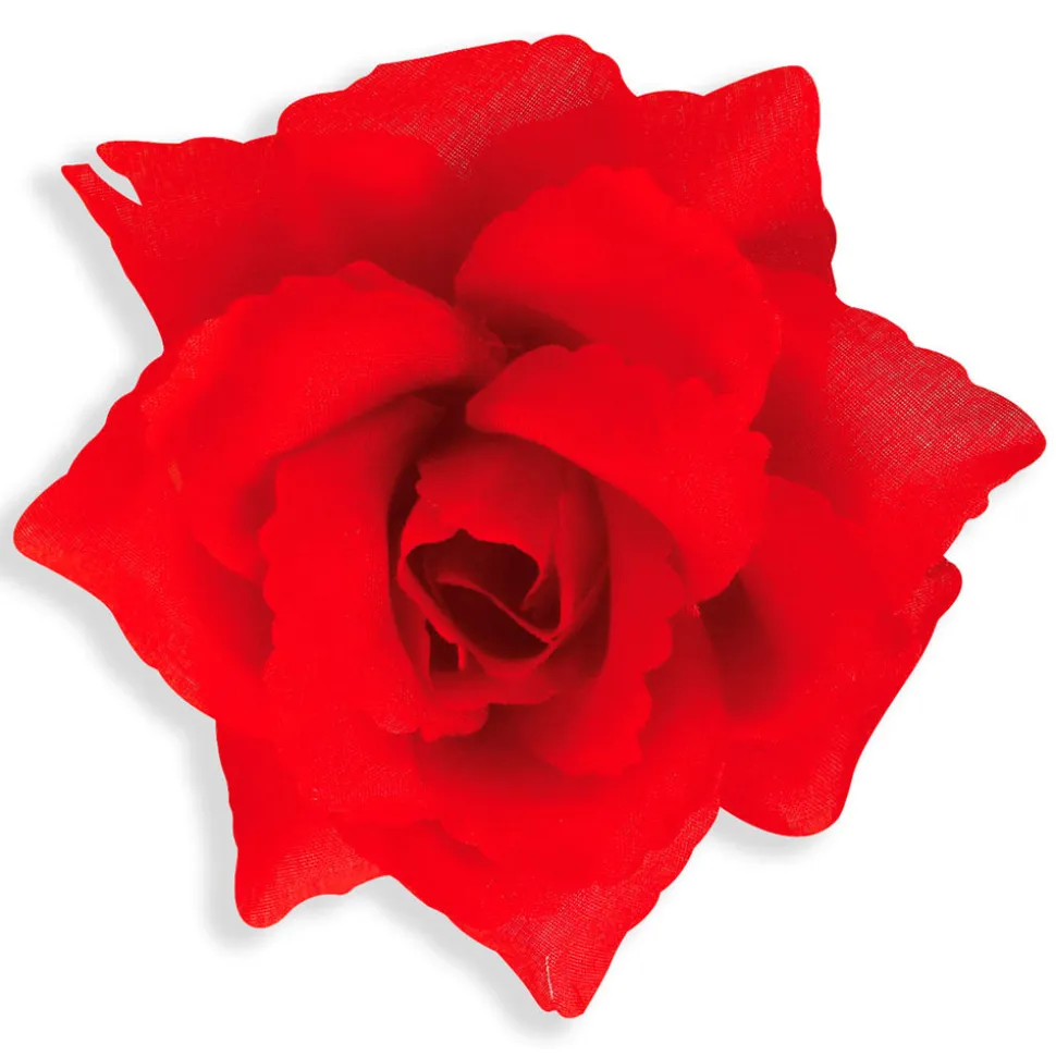 Brosche rote Rose, 10 cm