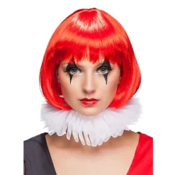 Clownkragen Halskrause aus Tüll, weiß