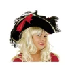 Damen-Hut Lady Pirat schwarz mit Spitze & Schleife