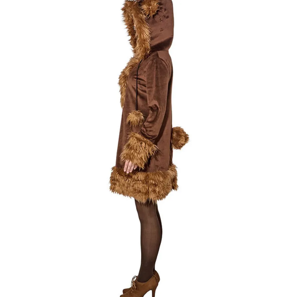 Damen-Kleid Bär mit Kapuze, Gr. 34-36