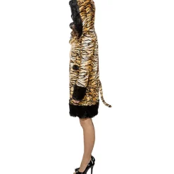 Damen-Kleid Tiger mit Kapuze, Gr. 34-36