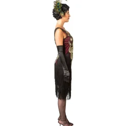 Damen-Kostüm Charlestonkleid Pfau mit Fransen Gr. S-M