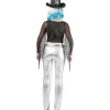 Damen-Kostüm Glitzer-Hose, silber mit Holographie-Muster, Gr. S-M