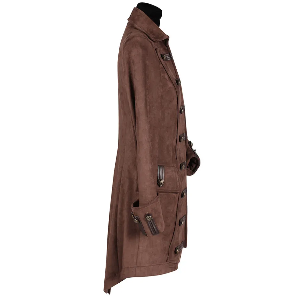 Damen-Kostüm Jacke Piratin Mary Read, braun, Gr. XS