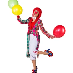 Damen-Kostüm Patchwork Frack Clown, Gr. 34-36
