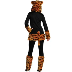 Damen-Kostüm Tiger-Kapuzenkleid, Gr. 34-36