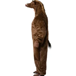 Damen-Kostüm Wildschwein Overall mit Kapuze, Gr. 165-175 cm