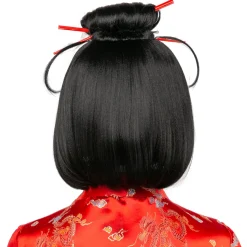 Damen-Perücke Geisha, schwarz