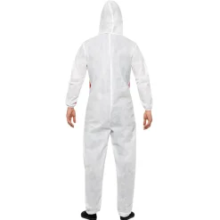 Damen- und Herrenkostüm Blutiger Overall Forensiker, Gr. M, mit Schutzbrille, weiß