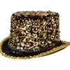 Damen-Zylinder mit Pailletten gold, KW 57-59