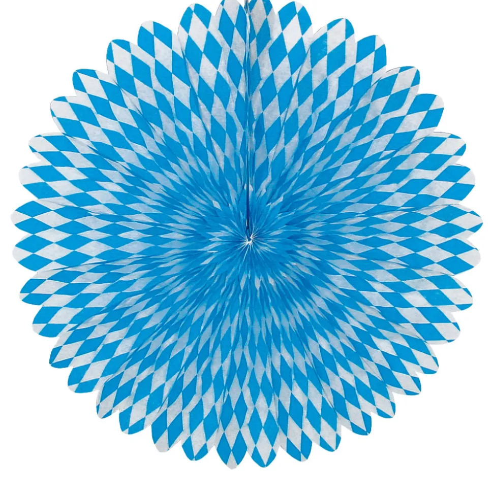 Deko-Fächer / Rosette, ø 35 cm, schwer entflammbar, Bayern Rauten