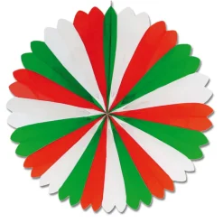 Deko-Fächer / Rosette, ø 35 cm, schwer entflammbar, Italien, Rot-Weiß-Grün