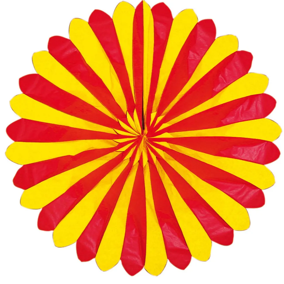Deko-Fächer / Rosette, ø 35 cm, schwer entflammbar, Spanien, Gelb-Rot