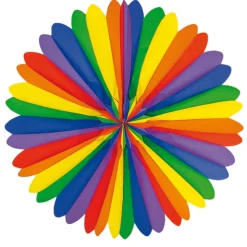 Deko-Fächer / Rosette, ø 35 cm, schwer entflammbar, Regenbogen