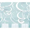 Deko Girlande Swirls, weiß, 12 Stück, 55cm