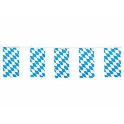 Fahnenkette Bayern mit 14 Fahnen, je 12cm x 24cm, 4m, schwer entflammbar