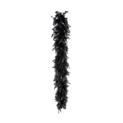 Federboa schwarz mit Lametta in silber, 180 cm, 50 g