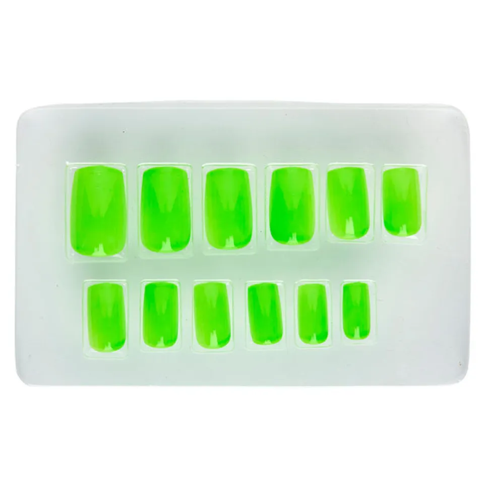 Fingernägel, neongrün, 12teilig, selbstklebend