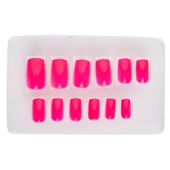 Fingernägel, neonpink, 12teilig, selbstklebend