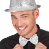 Fliege mit Pailletten, silber