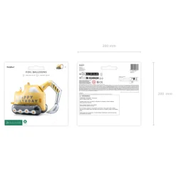 Folienballon Bagger / Baustelle - 76,5 × 49 cm