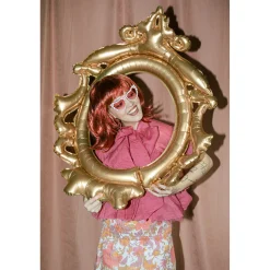 Folienballon Bilderrahmen - 78 × 95 cm - Gold