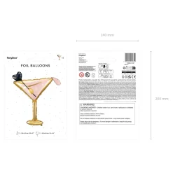 Folienballon Cocktail-Glas - 126 x 93 cm