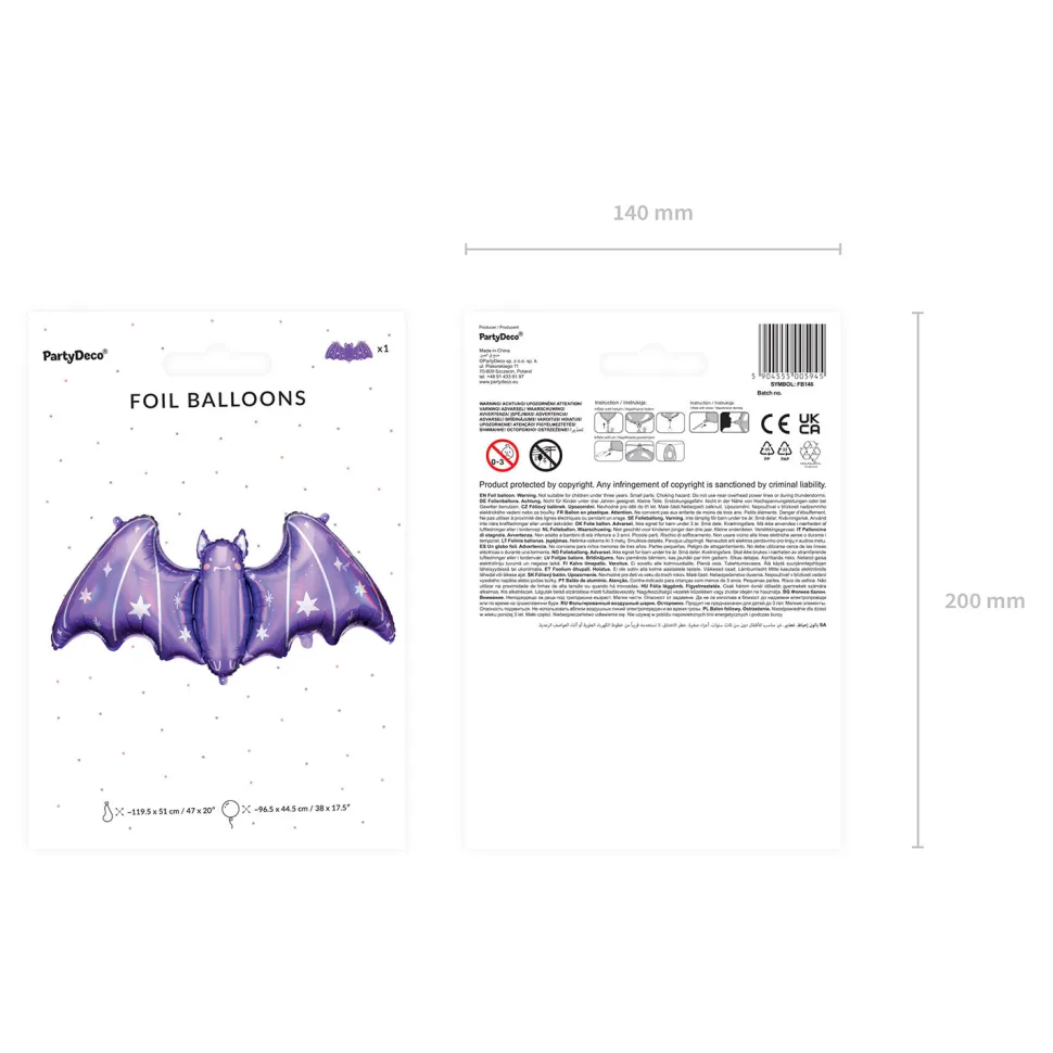 Folienballon Fledermaus – 119 – 5 × 51 cm